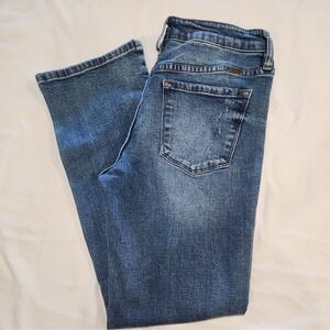 KanCan Estilo Mid Rise Distressed Slit  Ankle Jeans Size 28 Stretch Denim